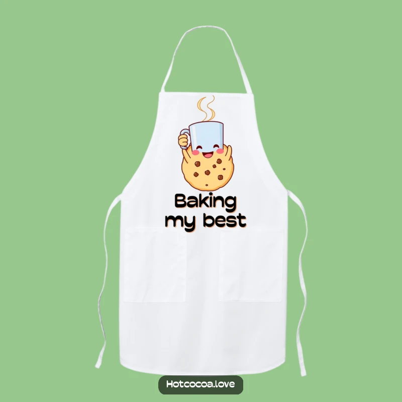 Funny Cookie Celebration Apron: Smiling Character for Kitchen Festivities