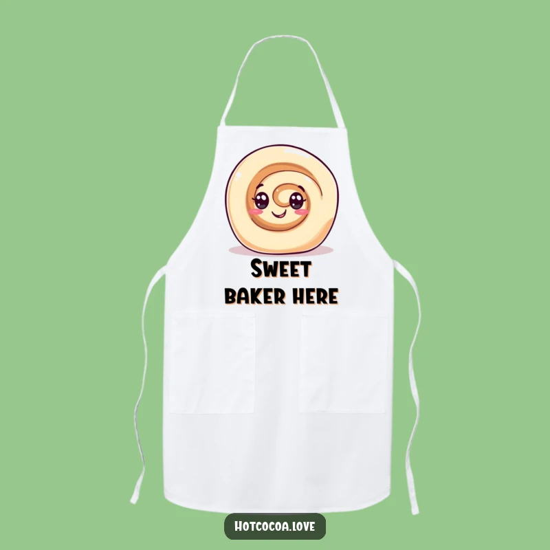 Funny Cinnamon Roll Apron - Gleeful Swirl Eyes Kitchen Fun