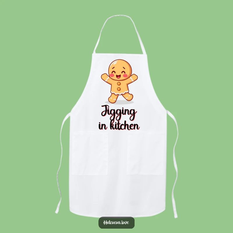 Funny Gingerbread Jig Apron: Bake with Festive, Happy Fun
