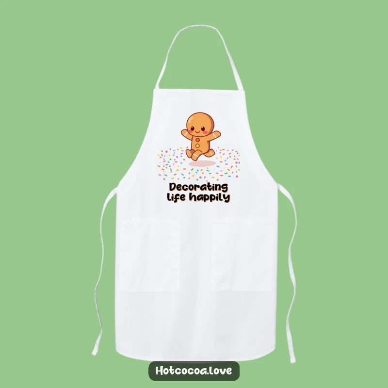 Funny Gingerbread Skip Apron: Bake with Sweet Fun & Festive Cheer!