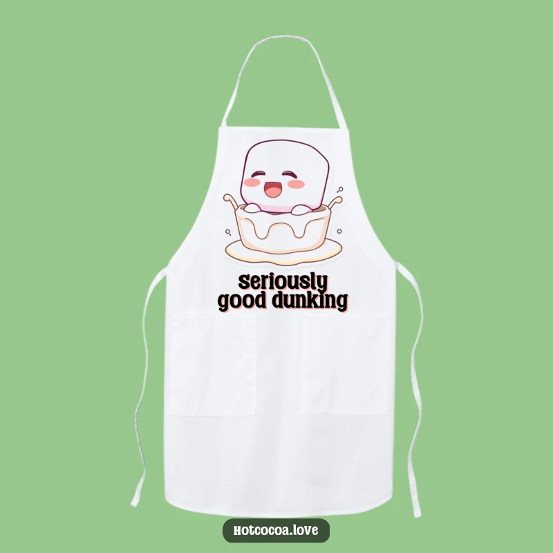 Funny Marshmallow Dunk Apron: Cook with Sweet Laughter & Fun!