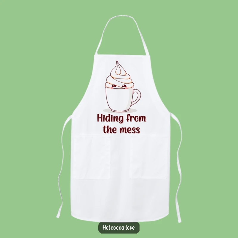 Funny Mischievous Whipped Cream Apron - Kitchen Hiding Fun