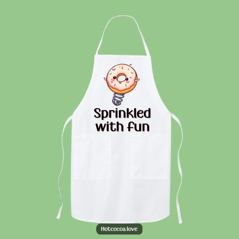 Funny Donut Spring Bounce Apron: Cook Up Some Laughter in the Kitchen