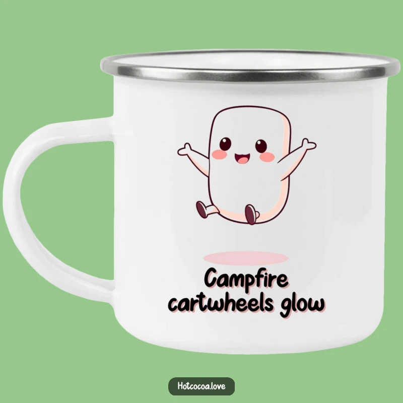 Adventure Ready Funny Marshmallow Cartwheel Mug - Playful Outdoors