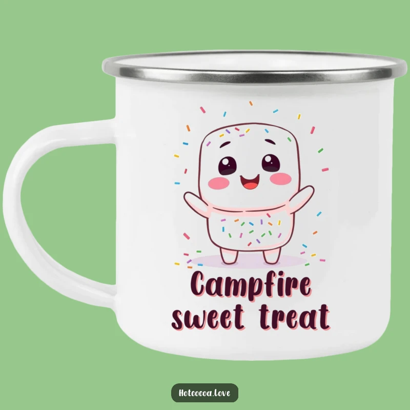 Funny Marshmallow Juggling Enamel Camping Mug - Sweet Adventure Fuel