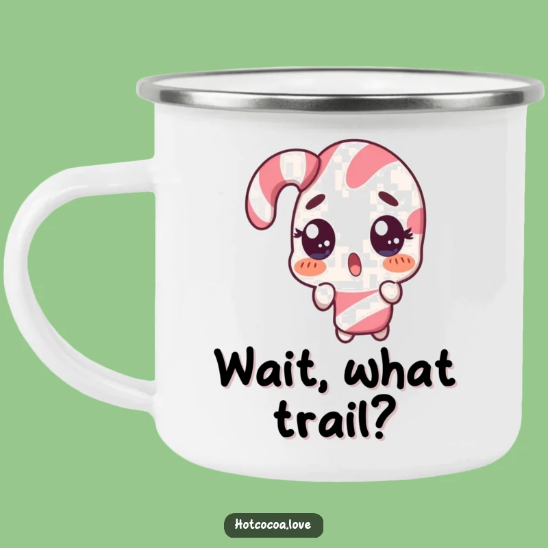 Funny Surprised Candy Cane Camping Mug - Double Take Outdoor Fun
