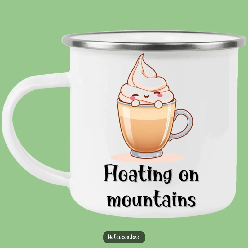 Funny Whipped Cream Float Camping Mug: Cozy Sips & Relaxation Outdoors!