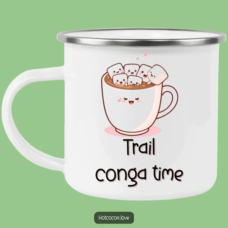 Funny Marshmallow Conga Line Camping Mug: Adventure with Humorous Flair!
