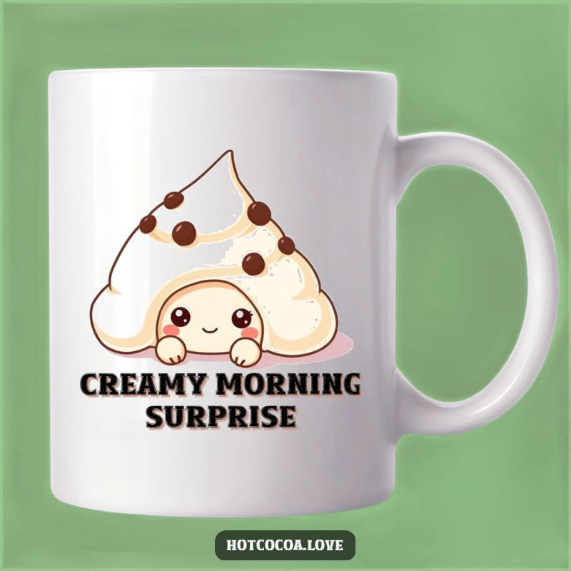 Funny Chocolate Chip Cream Mug - Hilarious Dessert Peek Design Gift