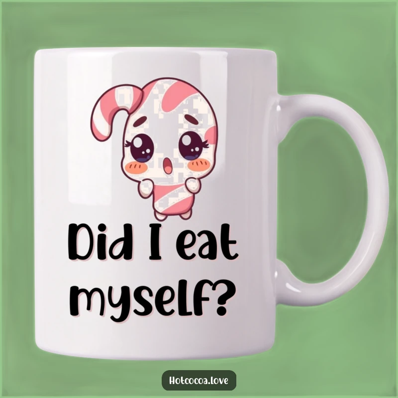 Funny Surprised Candy Cane Mug - A Hilarious Double Take Gift!