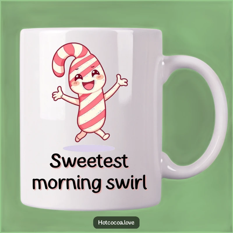 Funny Candy Cane Dance Mug - Smiling Character for Festive Cheer
