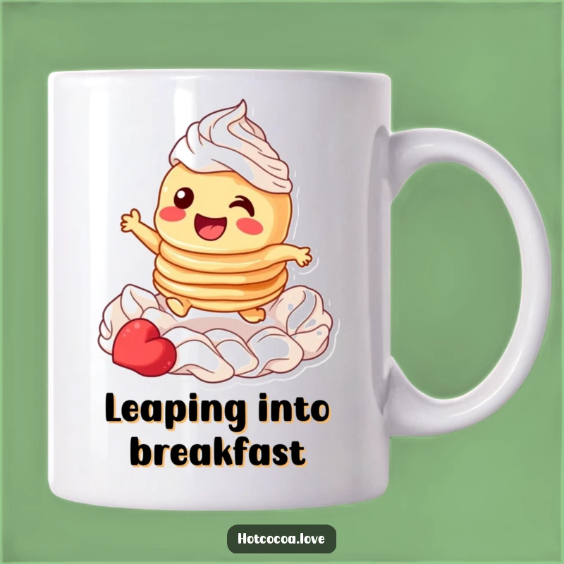 Funny Pancake Whipped Cream Leap Mug: A Hilarious Breakfast Gift