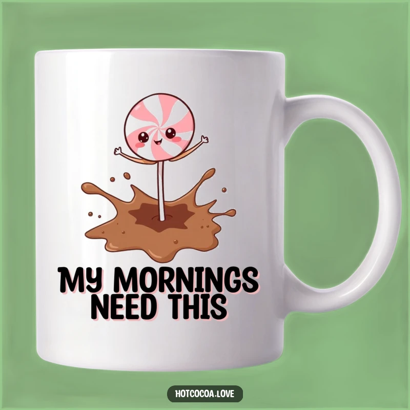 Funny Peppermint Stick Cocoa Splash Mug: Hilarious Holiday Treat Gift