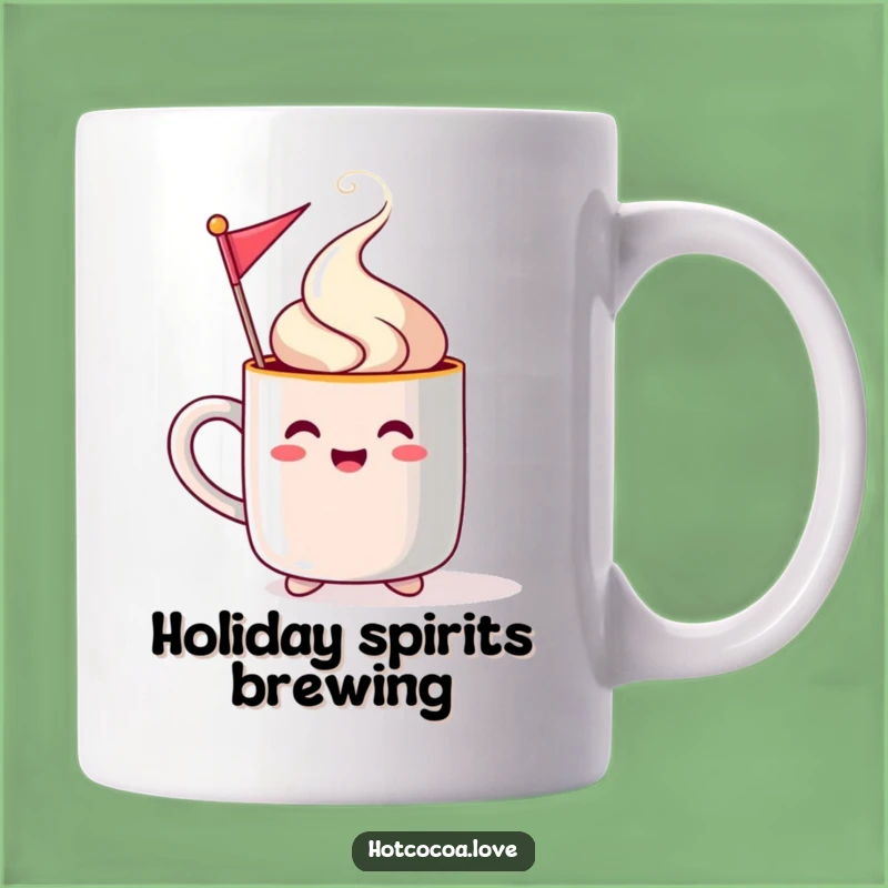 Funny Steaming Mug Festive Flag Mug - Cheerful Holiday Drink Gift