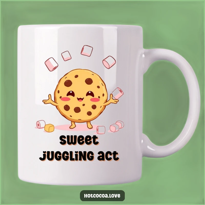 Funny Juggling Cookie Marshmallow Mug - Hilarious Sweet Treat Gift Idea