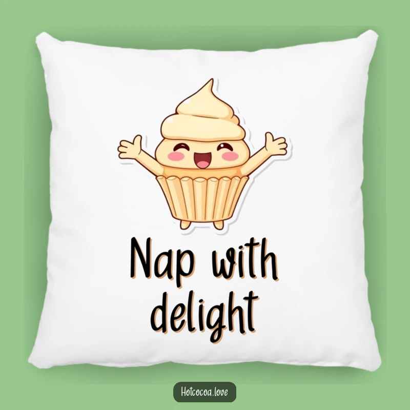 Cuddle Up with Sweetness: Funny Cupcake Delight Pillow