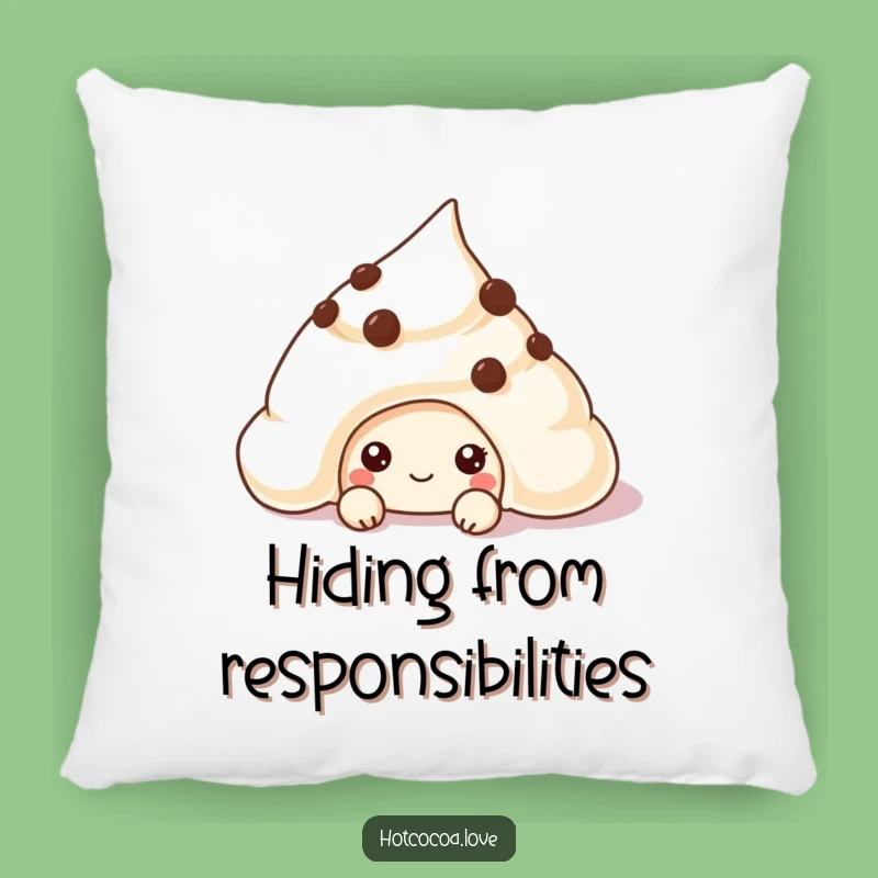 Funny Chocolate Chip Cream Pillow - Cozy Comfort with a Sweet Peek