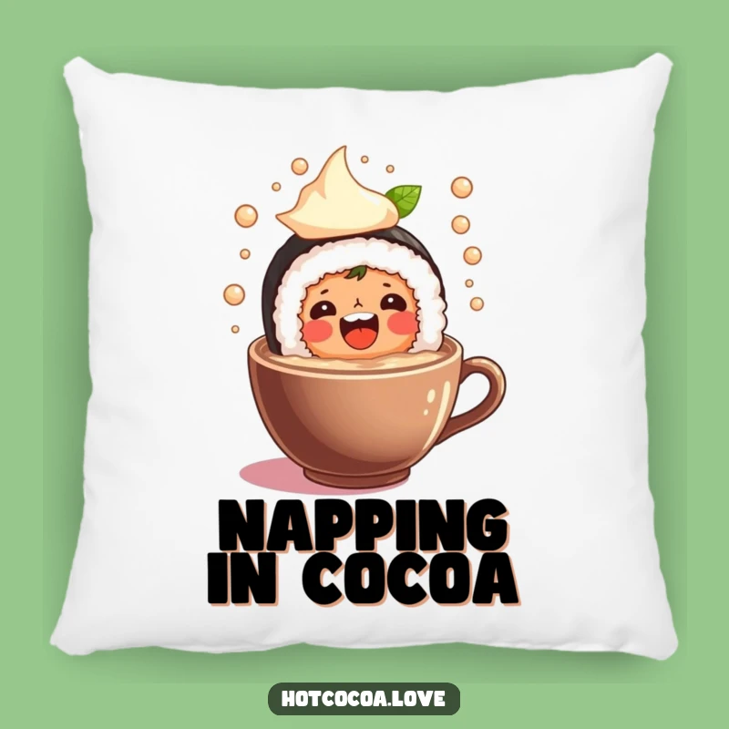 Funny Sushi Roll Cocoa Splash Pillow: Cozy Comfort with Humorous Charm