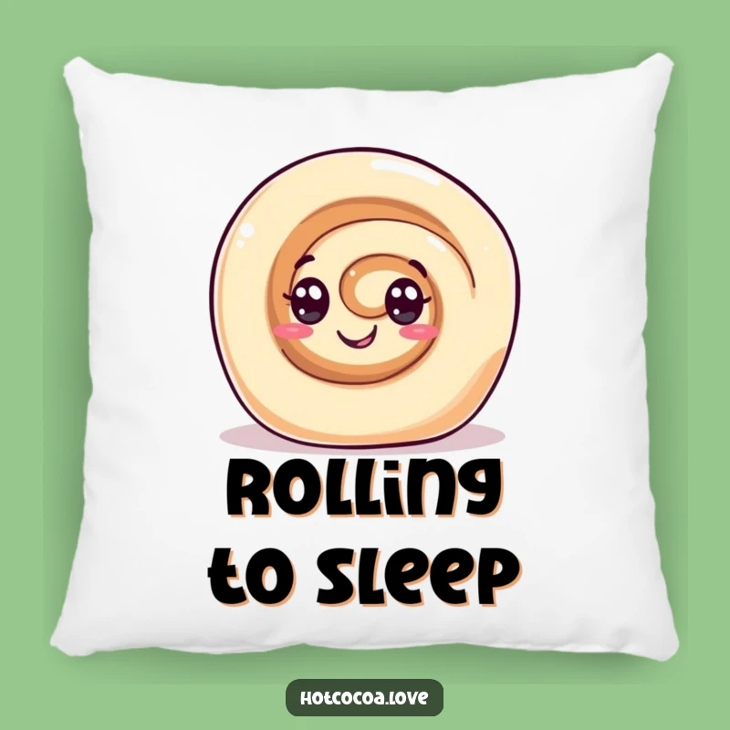 Funny Cinnamon Roll Pillow - Cozy Gleeful Swirl Eyes Accent