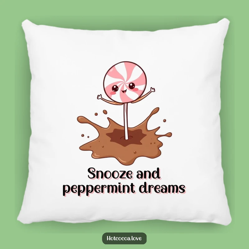 Funny Peppermint Stick Cocoa Splash Pillow: Cozy Comfort and Chuckles