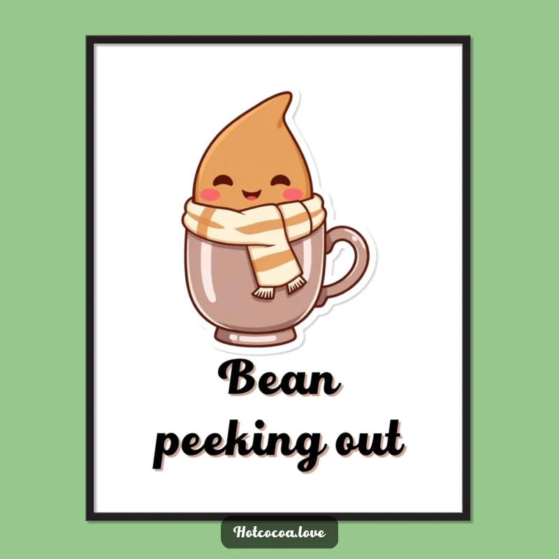 Funny Cocoa Bean Digital Art: Adorable Printable Decor Gift