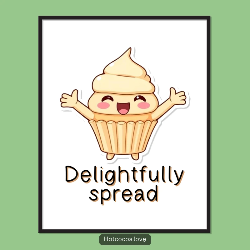 Funny Cupcake Delight Digital Art - Joyful Character Print