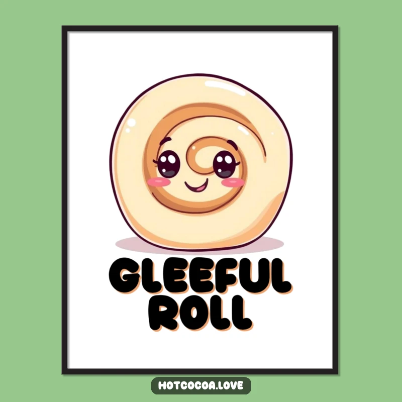Funny Cinnamon Roll Digital Print - Gleeful Sweet Art for Instant Joy