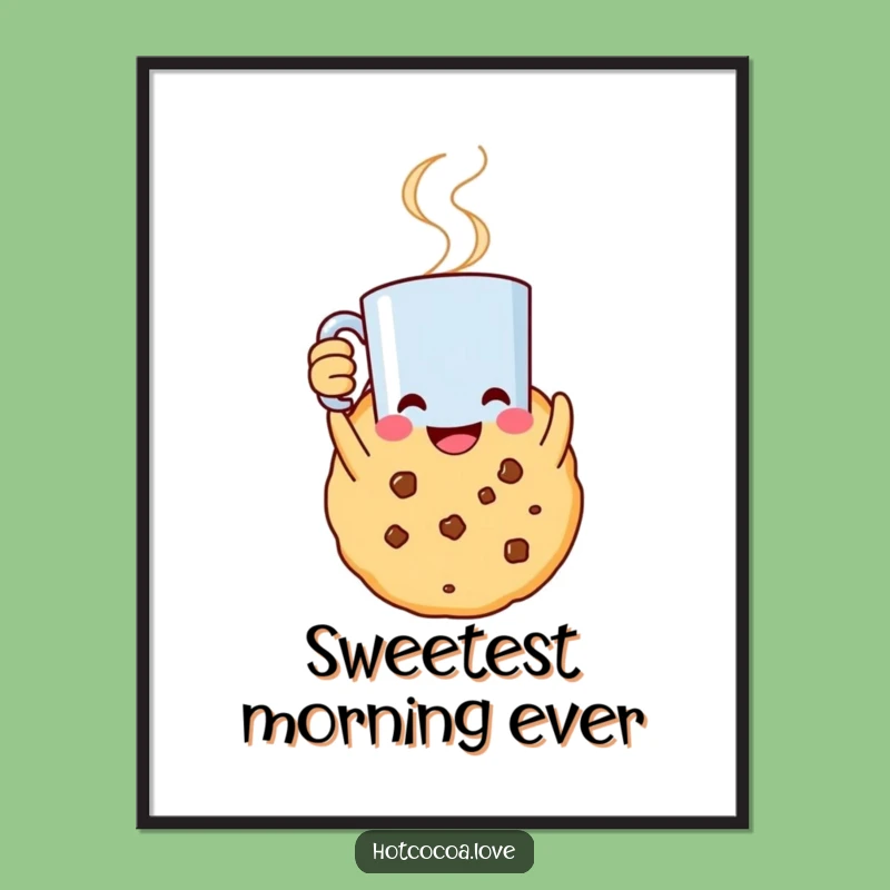 Funny Cookie Celebration Digital Art: Smiling Character, Instant Cheerful Decor