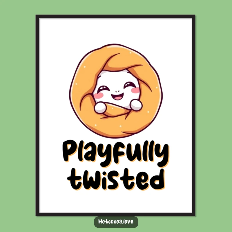 Funny Pretzel Knot Digital Art Print: Instant Twisted Fun for Your Walls