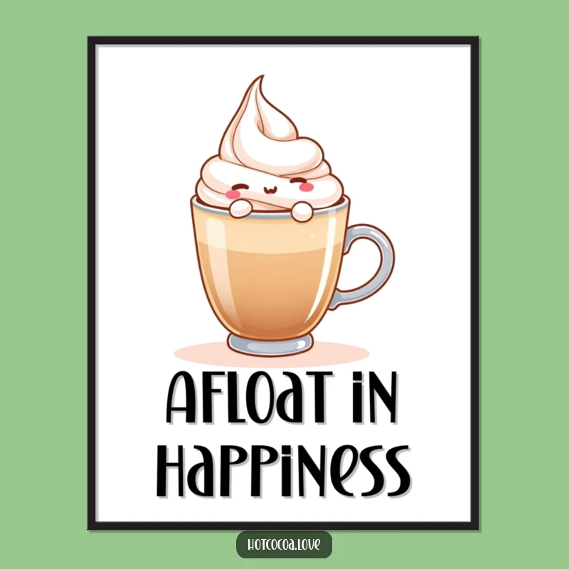 Funny Whipped Cream Float Digital Art: Instant Cozy Vibes & Cheer!