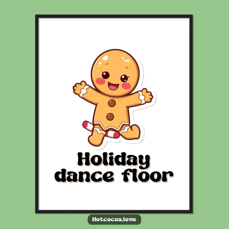 Funny Gingerbread Cookie Candy Cane Digital Art: Instant Holiday Cheer