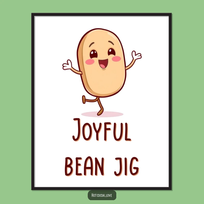 Funny Gleeful Coffee Bean Digital Art - Happy Jig Print