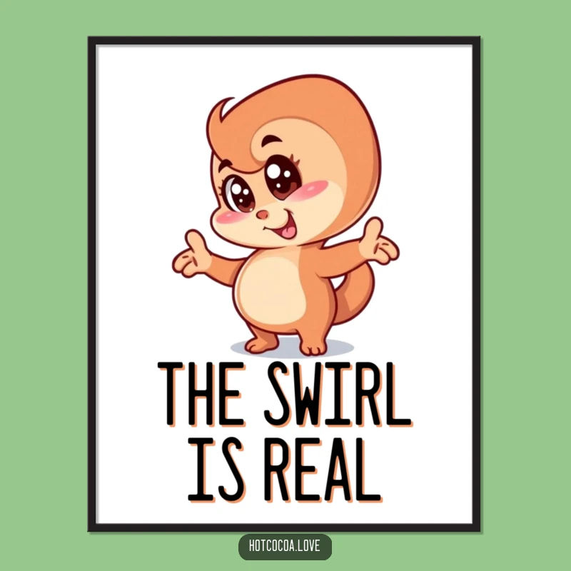 Funny Cinnamon Swirl Digital Art: Instant Goofy Decor