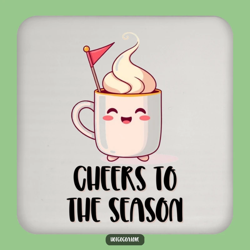 Funny Steaming Mug Festive Flag Coaster Set - Holiday Table Protection