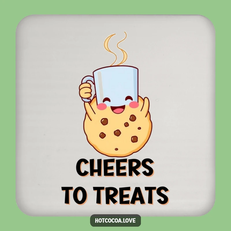 Funny Cookie Celebration Coaster: Smiling Character for Your Drinks