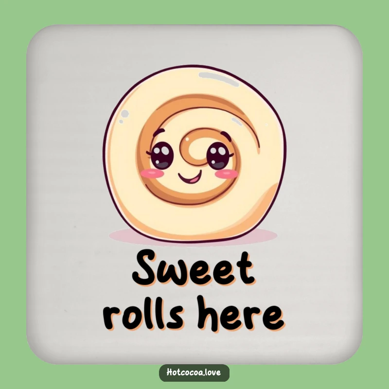 Funny Cinnamon Roll Coaster - Gleeful Swirl Eyes Drink Protection