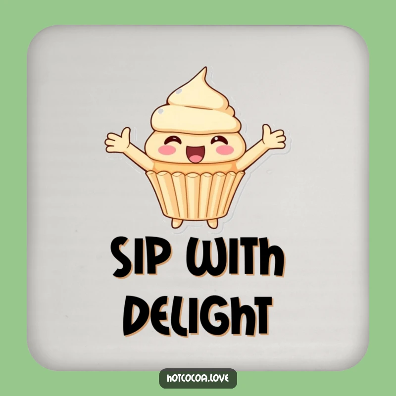 Funny Cupcake Delight Coaster - Protect Surfaces with Sweetness