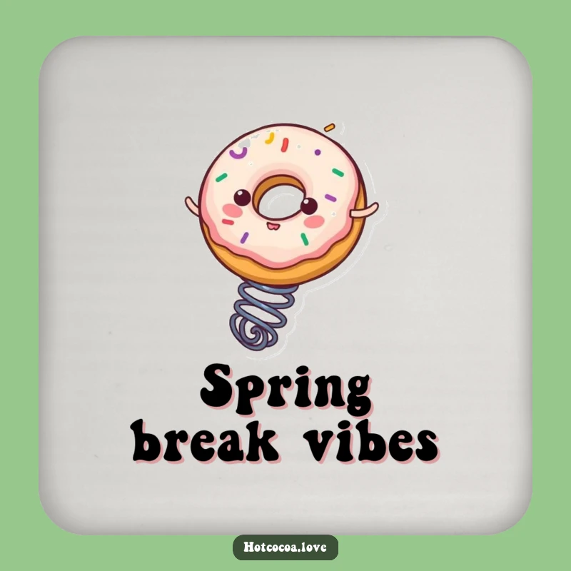 Funny Donut Spring Bounce Drink Coaster: Protect Surfaces with Playful Charm