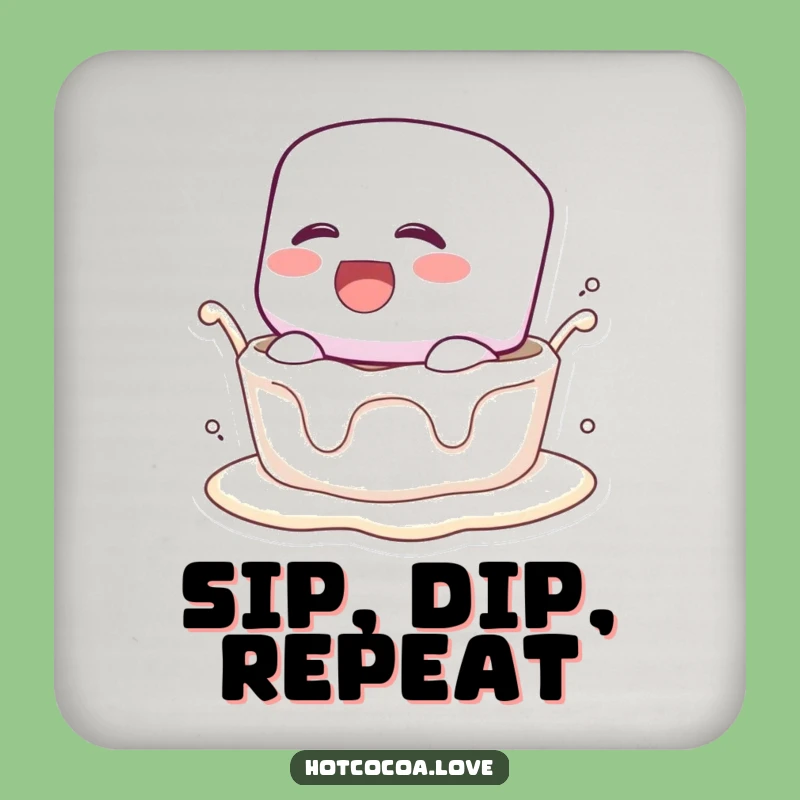 Funny Marshmallow Dunk Drink Coaster: Protect Surfaces with Sweet Style!