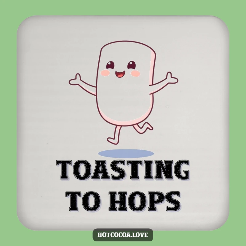 Funny Marshmallow Hug Coaster - Excited Character Sweet Drink Protection