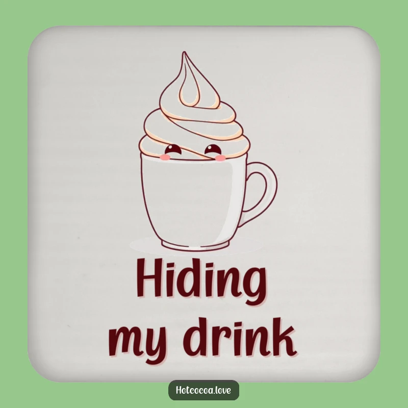 Funny Mischievous Whipped Cream Coaster - Hiding Drink Saver