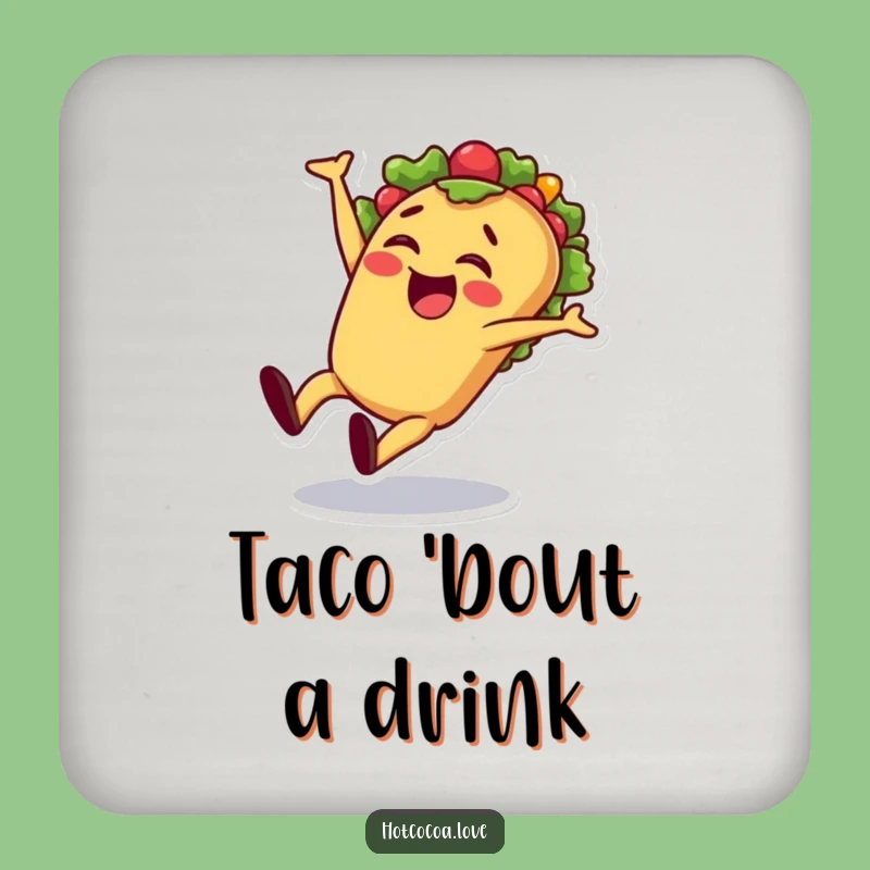 Funny Taco Cartwheel Drink Coasters - Protect Surfaces with Fiesta Humor