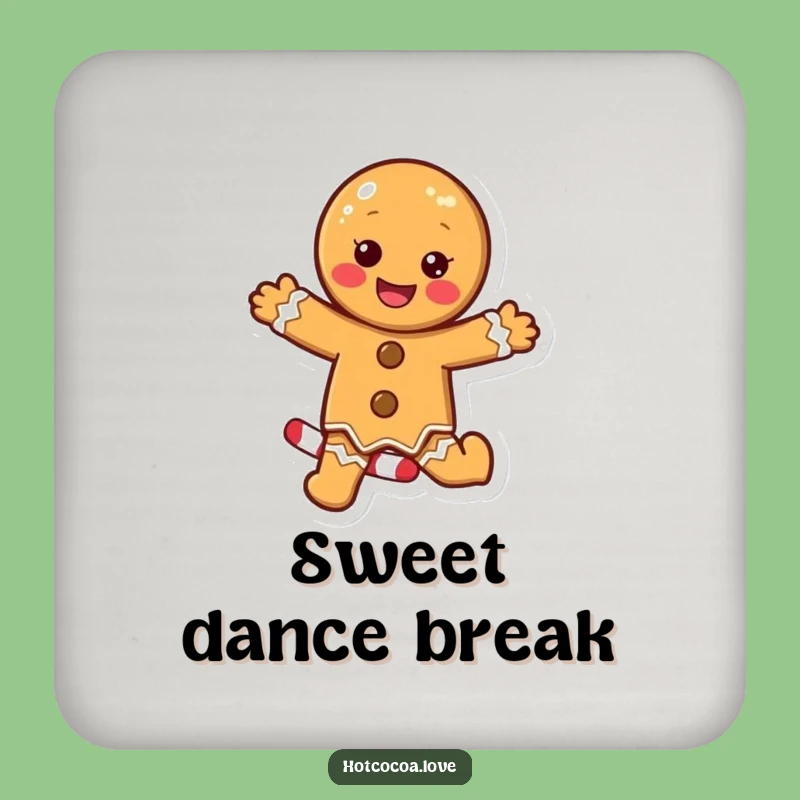 Funny Gingerbread Cookie Candy Cane Coaster: Protect Your Table Sweetly