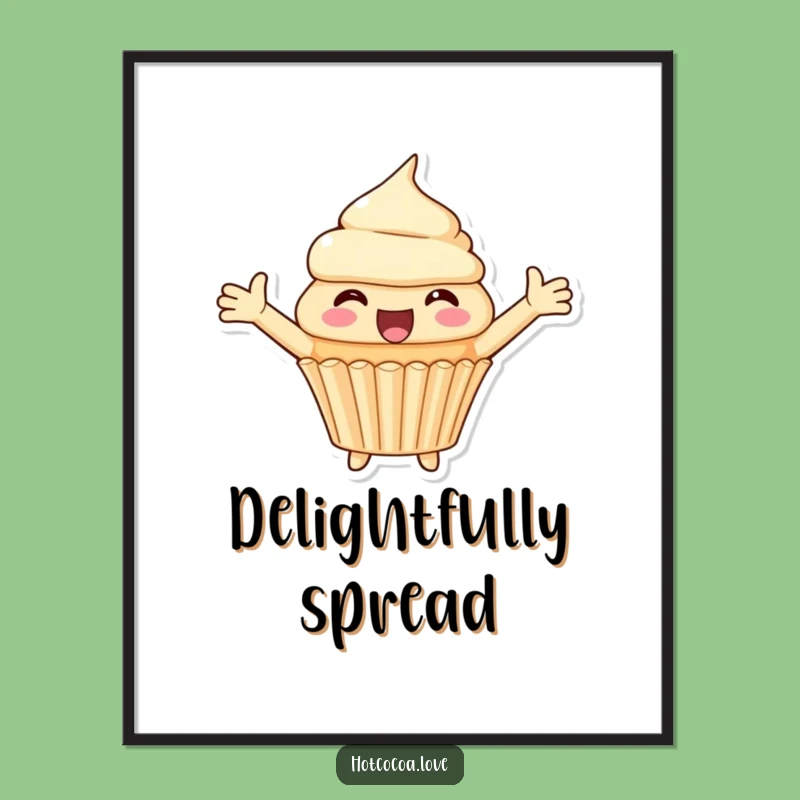 Funny Cupcake Delight Art - Joyful Character for Happy Walls