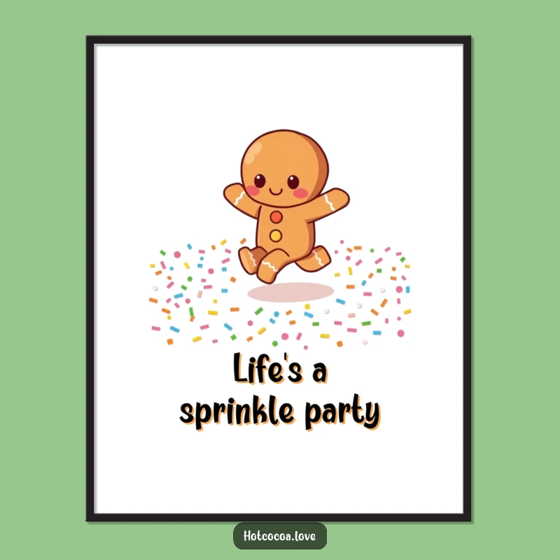 Funny Gingerbread Skip Poster: Add Sweet Fun to Your Walls!