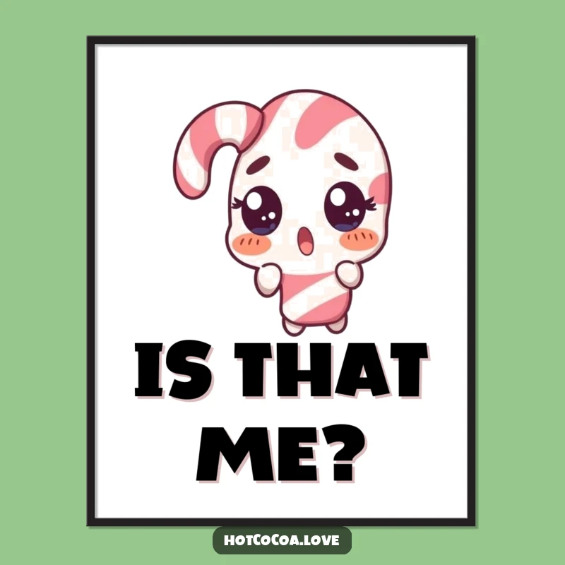 Funny Surprised Candy Cane Poster - Comical Double Take Wall Art