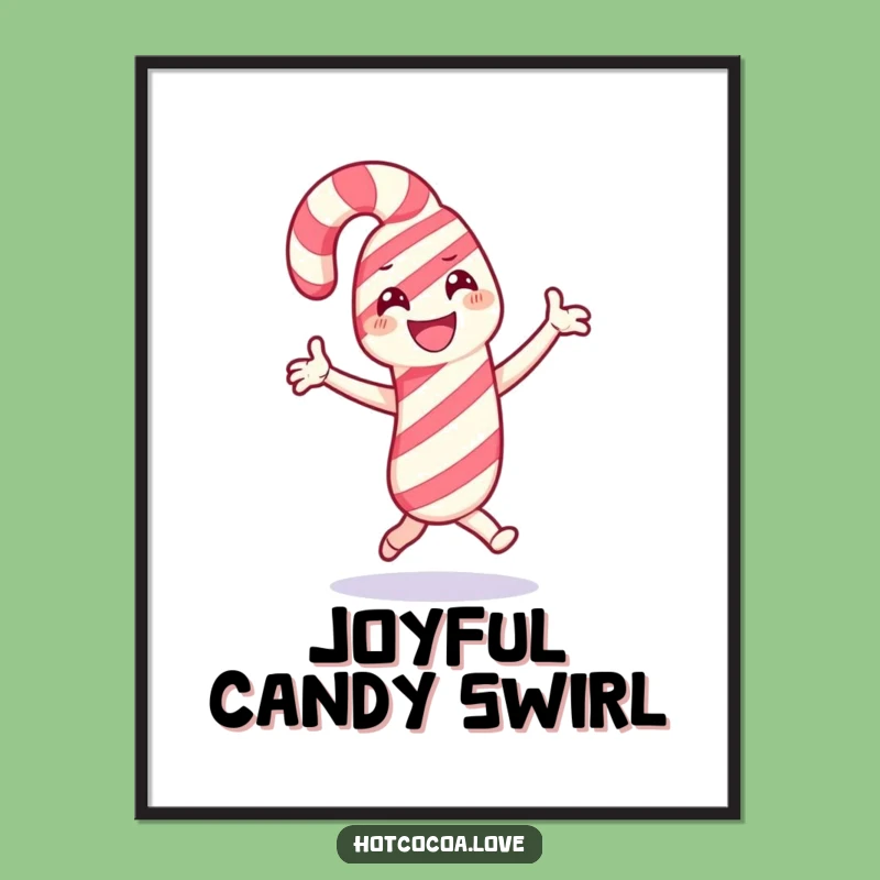 Funny Candy Cane Dance Art - Festive Character for Holiday Walls