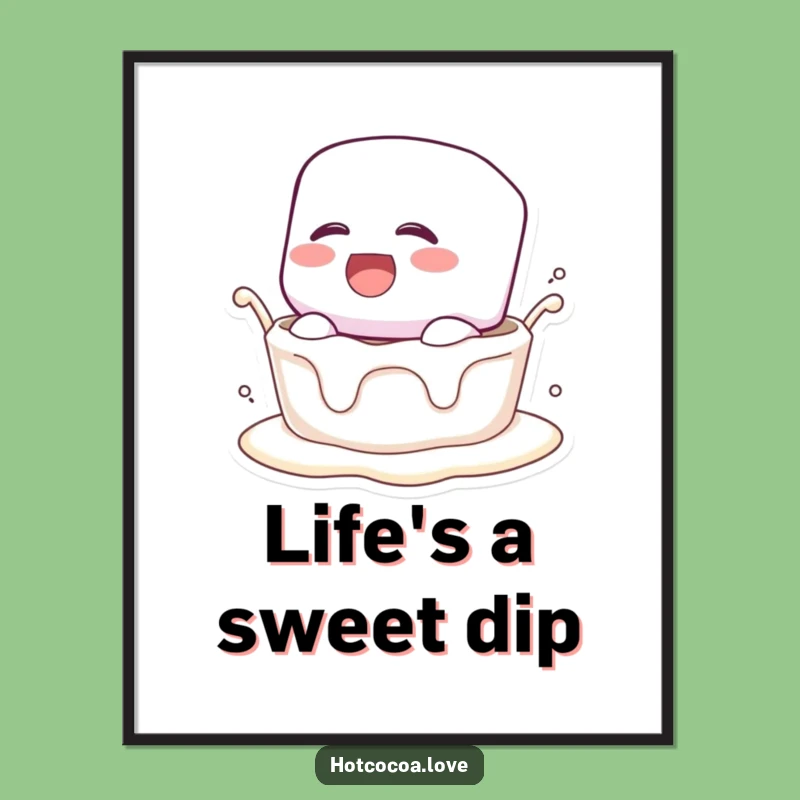 Funny Marshmallow Dunk Poster: Add Sweet Humor to Your Walls!
