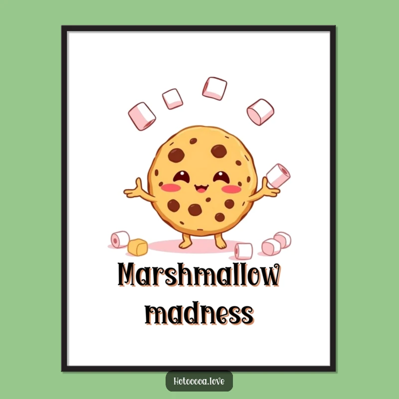 Funny Cookie Marshmallow Juggling Poster - Whimsical Wall Art & Gift!