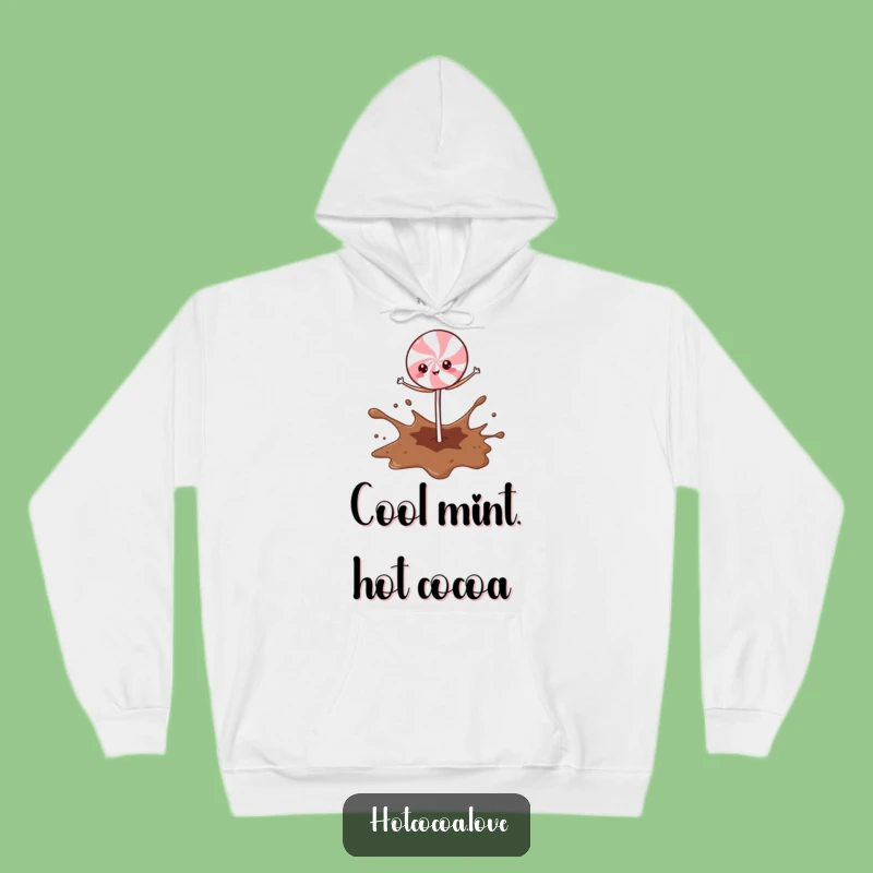 Cozy Funny Peppermint Stick Cocoa Splash Hoodie: Warm and Hilarious Gift